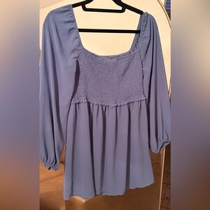 Forever 21 Smocked Blue Blouse